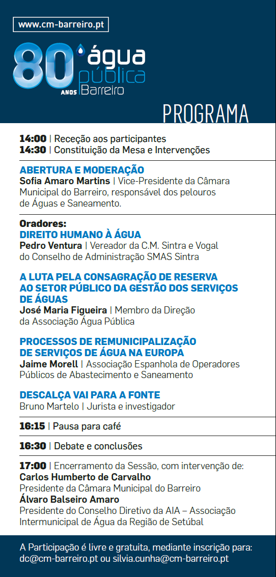 Programa_Encontro_80_Anos_Servico_Publico_de_Aguas_Barreiro